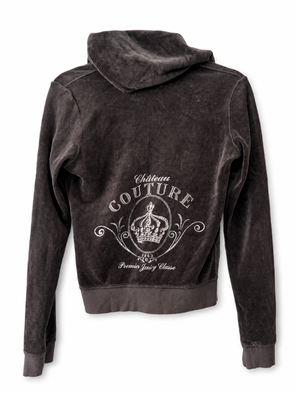 Juicy Couture Château Couture Brown Velour Hoodie Small